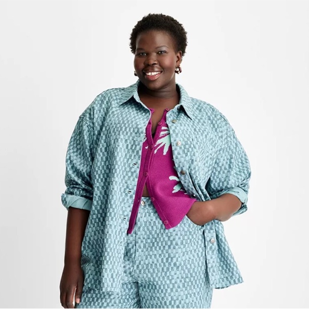 Future Collective Checkered Button-up Shirt Jacket